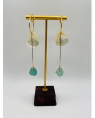 PENDIENTES ARTESANOS DE CRISTAL MARINO