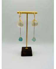 PENDIENTES ARTESANOS DE CRISTAL MARINO