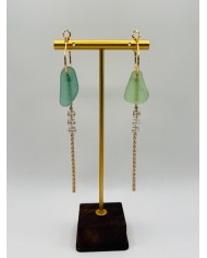 PENDIENTES ARTESANOS DE CRISTAL MARINO