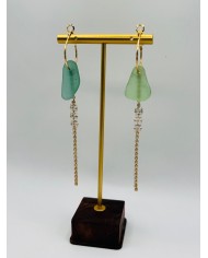 PENDIENTES ARTESANOS DE CRISTAL MARINO