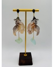 PENDIENTES ARTESANOS DE CRISTAL MARINO