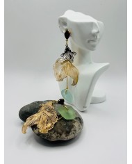 PENDIENTES ARTESANOS DE CRISTAL MARINO