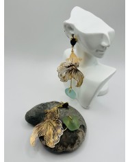 PENDIENTES ARTESANOS DE CRISTAL MARINO