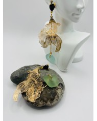 PENDIENTES ARTESANOS DE CRISTAL MARINO