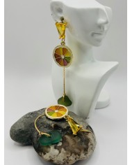 PENDIENTES ARTESANOS DE CRISTAL MARINO