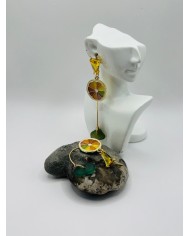 PENDIENTES ARTESANOS DE CRISTAL MARINO