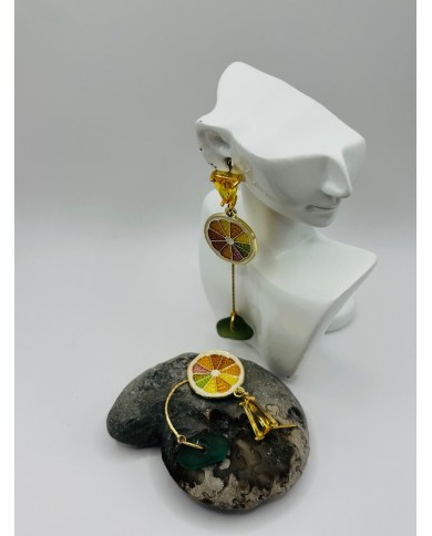 PENDIENTES ARTESANOS DE CRISTAL MARINO