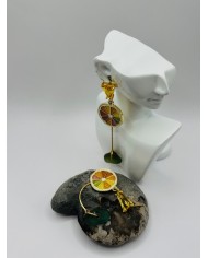 PENDIENTES ARTESANOS DE CRISTAL MARINO