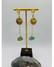 PENDIENTES ARTESANOS DE CRISTAL MARINO