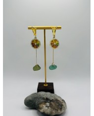 PENDIENTES ARTESANOS DE CRISTAL MARINO