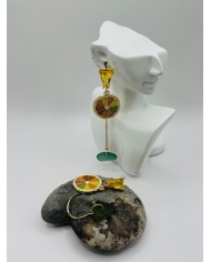 PENDIENTES ARTESANOS DE CRISTAL MARINO