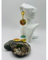 PENDIENTES ARTESANOS DE CRISTAL MARINO