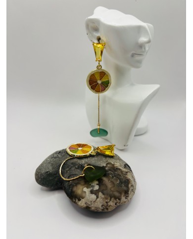 PENDIENTES ARTESANOS DE CRISTAL MARINO