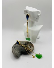 PENDIENTES ARTESANOS DE CRISTAL MARINO