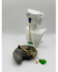 PENDIENTES ARTESANOS DE CRISTAL MARINO