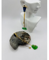 PENDIENTES ARTESANOS DE CRISTAL MARINO