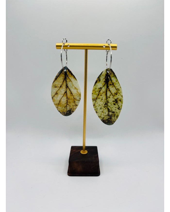 PENDIENTES DE HOJA NATURAL ESQUELETIZADA