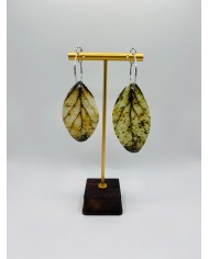 PENDIENTES DE HOJA NATURAL ESQUELETIZADA