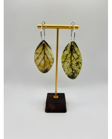 PENDIENTES DE HOJA NATURAL ESQUELETIZADA