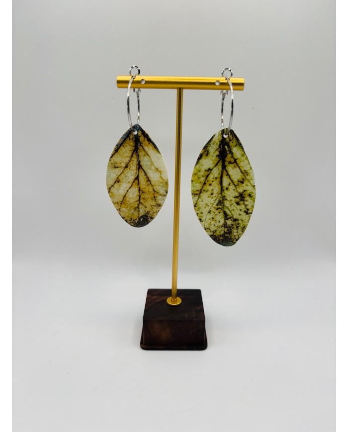 PENDIENTES DE HOJA NATURAL ESQUELETIZADA
