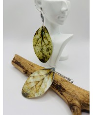 PENDIENTES DE HOJA NATURAL ESQUELETIZADA