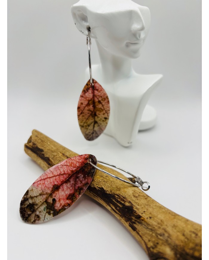 PENDIENTES ARTESANOS DE HOJA NATURAL