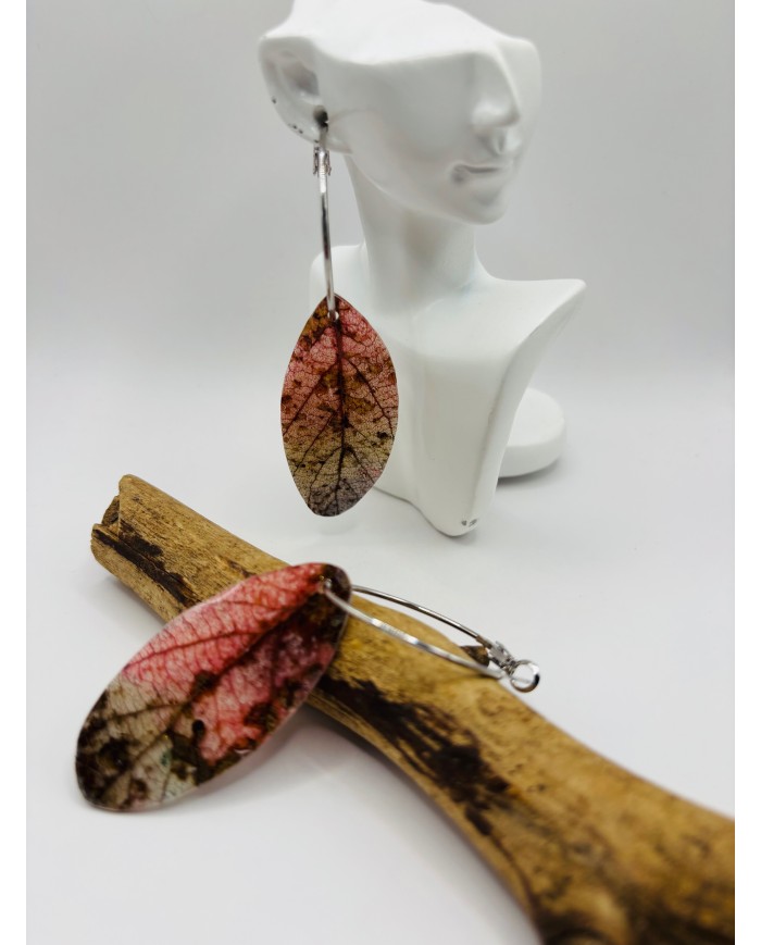 PENDIENTES ARTESANOS DE HOJA NATURAL