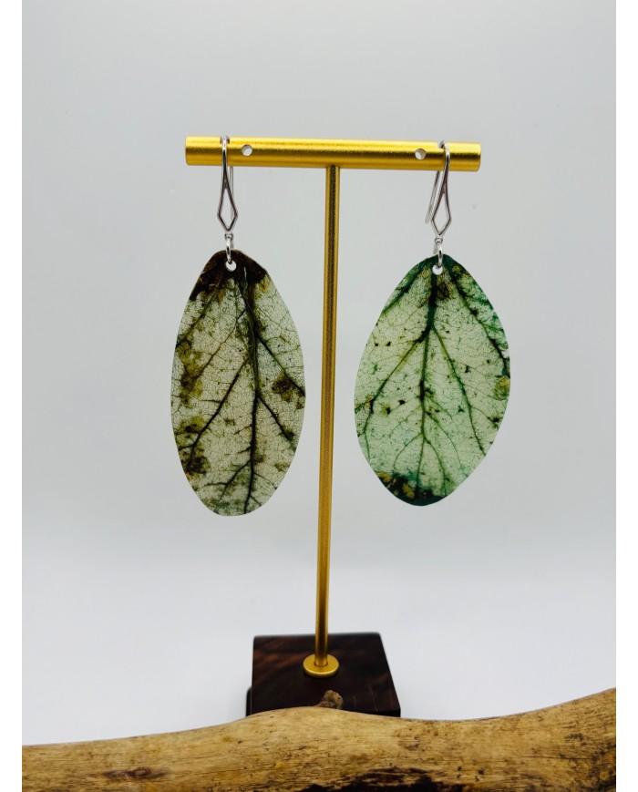 PENDIENTES ARTESANOS DE HOJA NATURAL