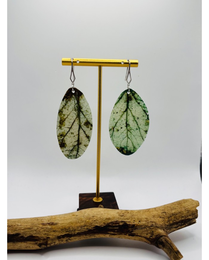 PENDIENTES ARTESANOS DE HOJA NATURAL