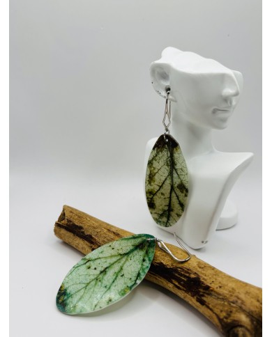 PENDIENTES ARTESANOS DE HOJA NATURAL