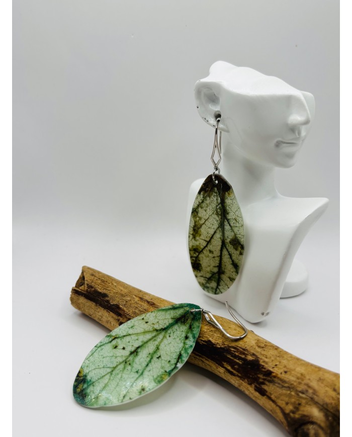 PENDIENTES ARTESANOS DE HOJA NATURAL