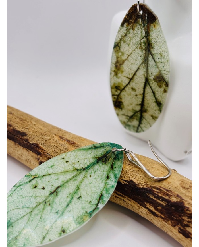 PENDIENTES ARTESANOS DE HOJA NATURAL