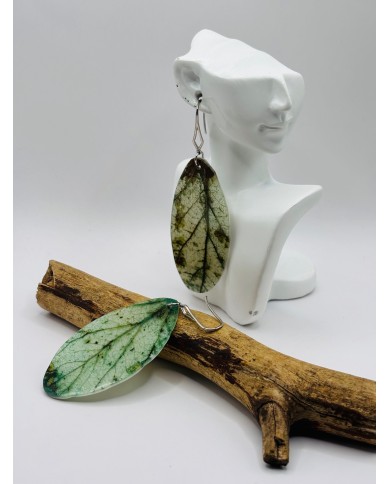 PENDIENTES ARTESANOS DE HOJA NATURAL