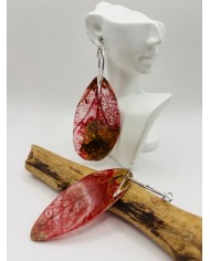 PENDIENTES ARTESANOS DE HOJA NATURAL ESQUELETIZADA
