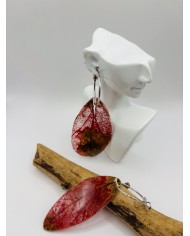 PENDIENTES ARTESANOS DE HOJA NATURAL ESQUELETIZADA