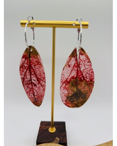 PENDIENTES ARTESANOS DE HOJA NATURAL ESQUELETIZADA
