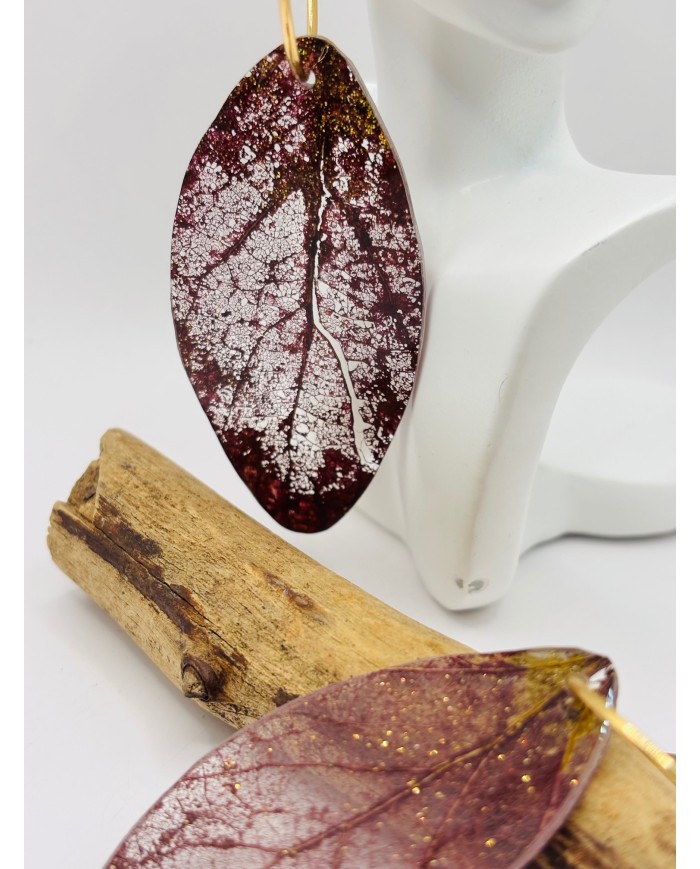 PENDIENTES ARTESANOS DE HOJA NATURAL