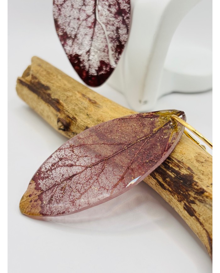 PENDIENTES ARTESANOS DE HOJA NATURAL