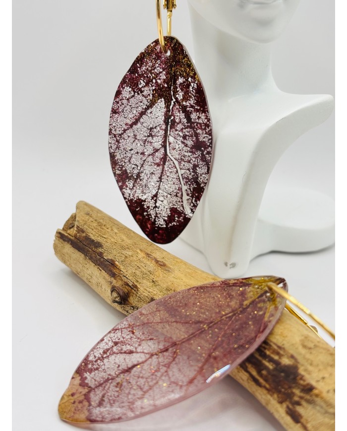 PENDIENTES ARTESANOS DE HOJA NATURAL