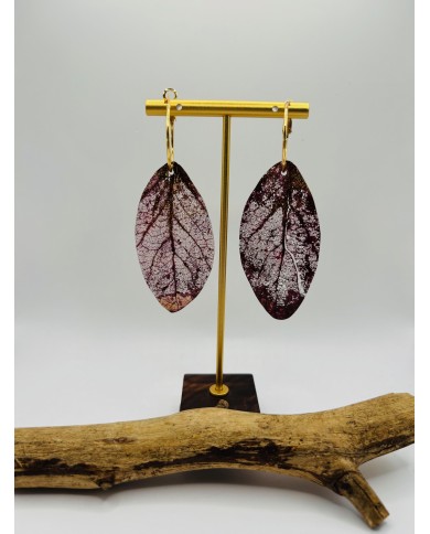 PENDIENTES ARTESANOS DE HOJA NATURAL