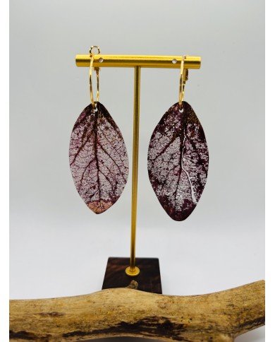 PENDIENTES ARTESANOS DE HOJA NATURAL