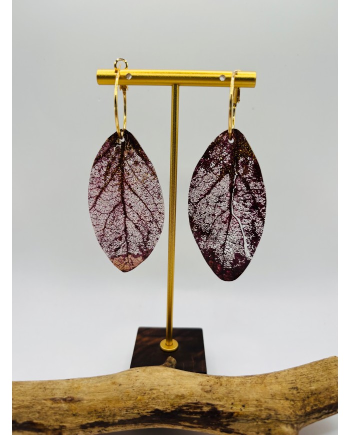 PENDIENTES ARTESANOS DE HOJA NATURAL