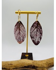 PENDIENTES ARTESANOS DE HOJA NATURAL ESQUELETIZADA