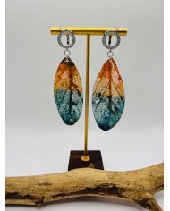 PENDIENTES ARTESANOS DE HOJA NATURAL ESQUELETIZADA