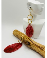 PENDIENTES ARTESANOS DE HOJA NATURAL ESQUELETIZADA