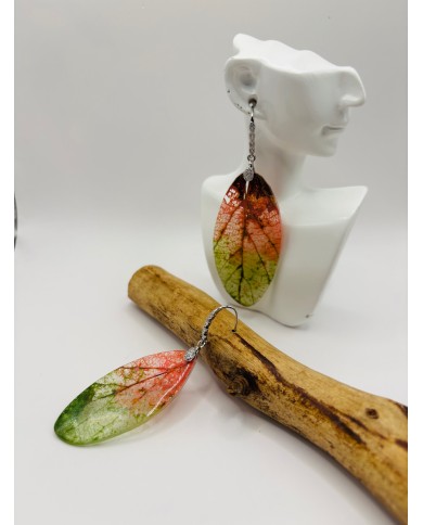 PENDIENTES ARTESANOS DE HOJA NATURAL