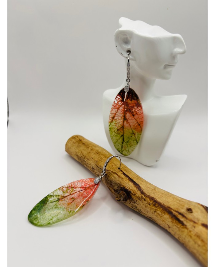 PENDIENTES ARTESANOS DE HOJA NATURAL