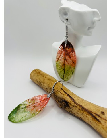 PENDIENTES ARTESANOS DE HOJA NATURAL