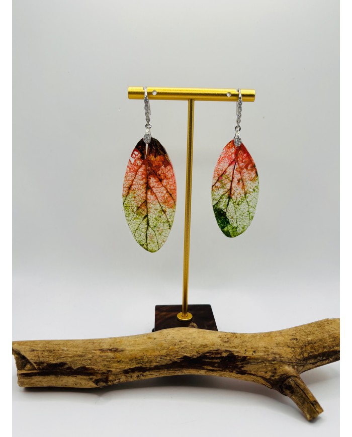 PENDIENTES ARTESANOS DE HOJA NATURAL