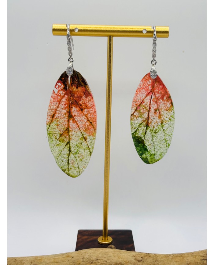 PENDIENTES ARTESANOS DE HOJA NATURAL